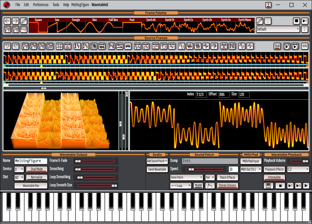 WavetableX main screen using the default theme.